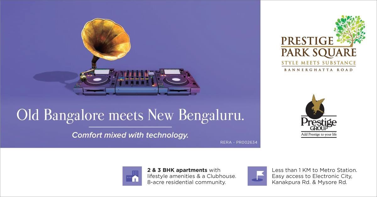 Enjoy the comfort mixed with technology at Prestige Park Square in Bangalore
